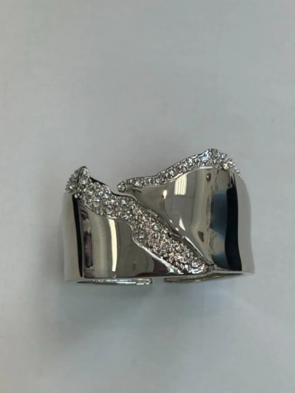 Silver Rhinestone Bangle Bracelet